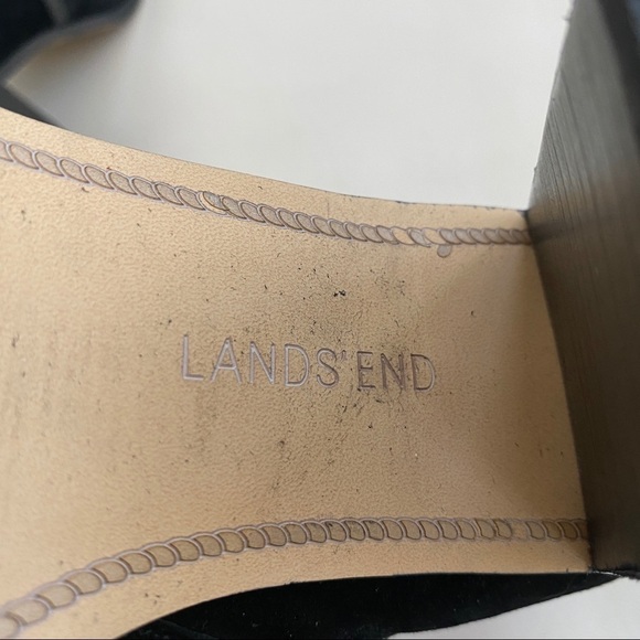 Lands End Buckle Ankle Boot Suede Bootie Black 9 - Picture 8 of 11